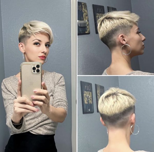 Faded pixie haircut